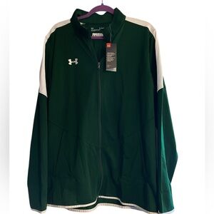 Under Armour Rival‎ Knit Zip-Up Jacket Green XL Loose Fit Men’s Full Zip, NWT